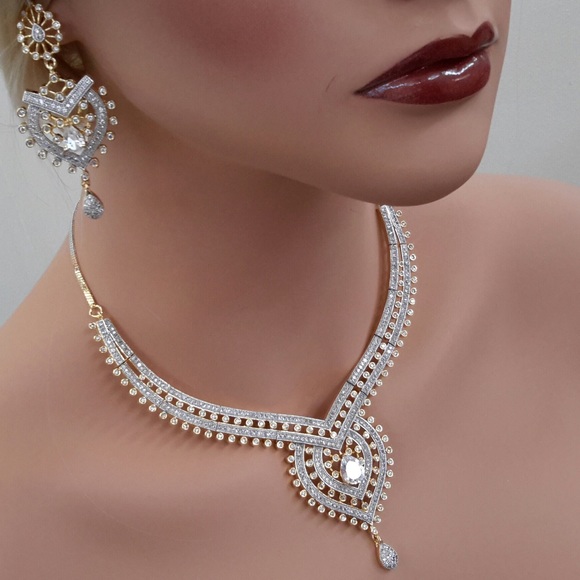 NWT Cubic Zirconia Necklace Set - Picture 4 of 8